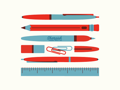 Tools of the Trade christmas marker paper clip pencil pens ruler sharpie