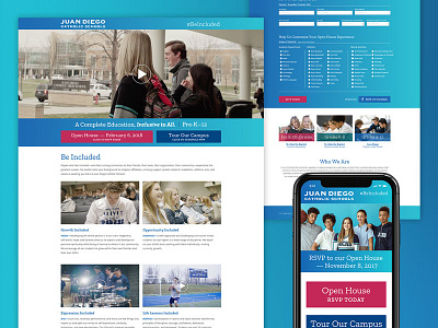 Juan Diego Catholic Schools — Campaign Landing Page catholic gradient landing page mockup ui ux