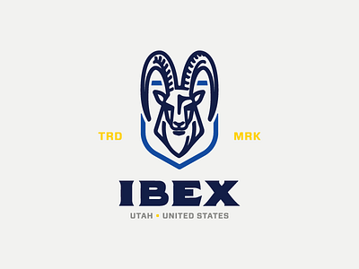 Ibex Construction — Additional Lockup concrete construction crest goat ibex logo ram shield thick line