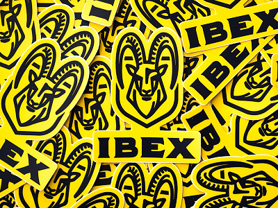 Ibex Construction — Stickers concrete construction crest goat ibex logo ram shield thick line
