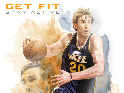 Utah Jazz - Jazz Fit Poster basketball fit fitness nba poster utah utah jazz watercolors