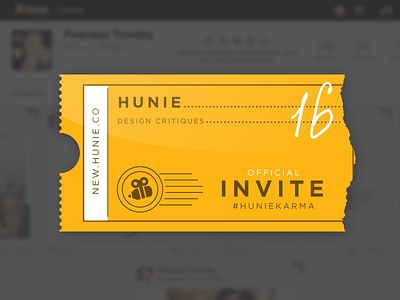 Hunie Invitations Available hunie invite ticket yellow