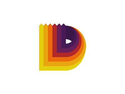 Sunset D d letter sunset type typography vector