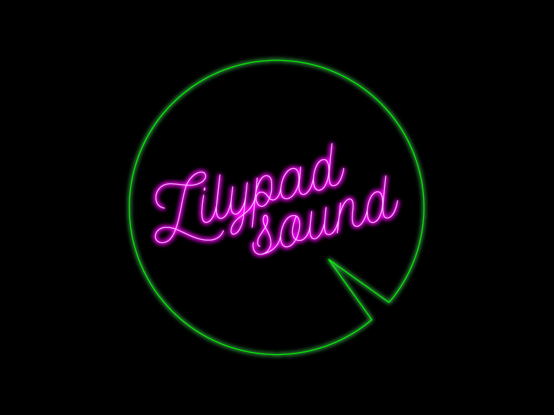Lilypad Sound typography music lilypad cursive neon logo