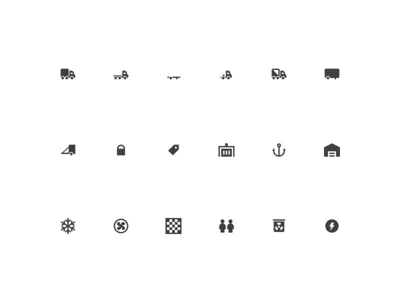 Shipment Equipment/Details Icons iconography icons