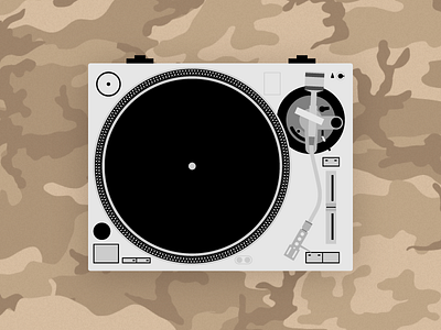 Record Player camo pattern camouflage illustration record player turn table vector