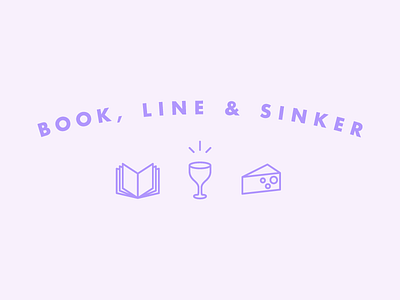 Book, Line & Sinker book book club cheese illustration logo vector wine