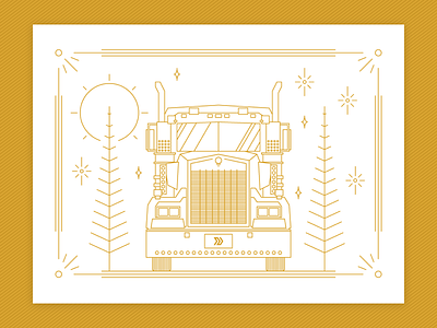 2017 Holiday Card gold holiday card illustration trucking vector