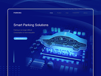 Web Design with 3D for Smart parking 3d app system ui