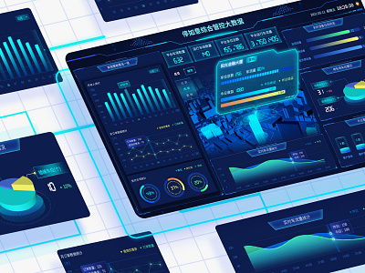 Large screen data visualization for Parking app design large screen data visualization system ui