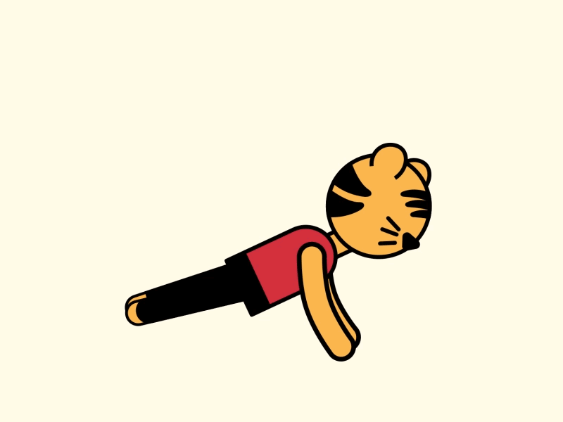 Push Up! after effects animation character design gif graphic loop motion push up tiger