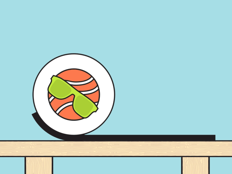 Roll with it. after effects animation design gif graphics loop motion rolling salmon sushi