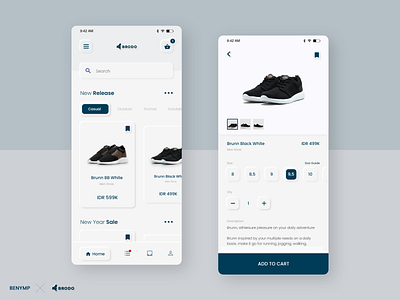 Exploration UI #002 - Brodo Shoes Store - Neomorphism Style dailyui design ecommerce ecommerce app mobile neomorphism ui uidesign uiexploration uiinspiration uiux