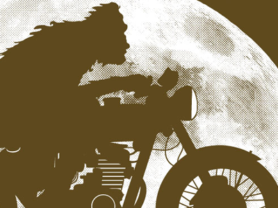 Sas Moto btid concert drake man man manman manmanbandband moon motorcycle murder by death ohno poster sasquatch screenprint silkscreen wilmington