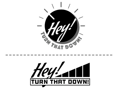 Hey! | logo exploration WIP btid hey knob logo ohno podcast turn that down volume