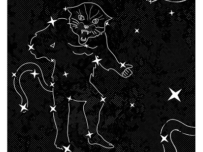 Catstellation black cat btid cat constellation feline gig poster ohno poster stars