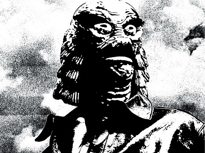 creature of the air aviator black and white black lagoon clouds creature leather jacket mask monster pilot swamp texture