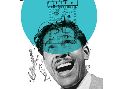 looking up apartment blue cab calloway foilage gig poster leaves plants shout tour poster