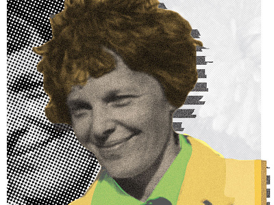 Amelia Earhart amelia blocking color earhart flower hair halftones pilot yellow