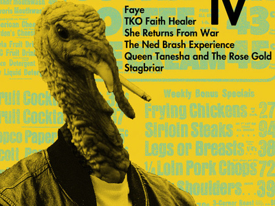 Smoking Turkey advertisement ad news ad photoshop poster gig poster green yellow jacket smoking cigarette turkey bird