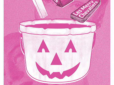 Halloween Hootenanny bucket candy eyes flyer gig poster halloween jackolantern mask photoshop pink pumpkin sugar daddy