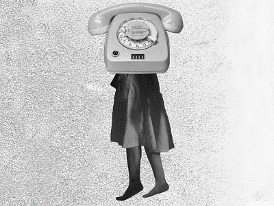 Telephone Head black and white dress fever flyer fuzz gig poster legs noise photoshop poster rotary static telephone