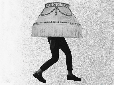 Lamp Head black and white flyer fuzz gig poster lamp legs noise photoshop poster shade static suit