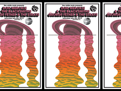 Saturn Lake blacksmiths border columbia concert flyer gig poster gradient lake moon pink planets poster psychedelic river saturn south carolina strays