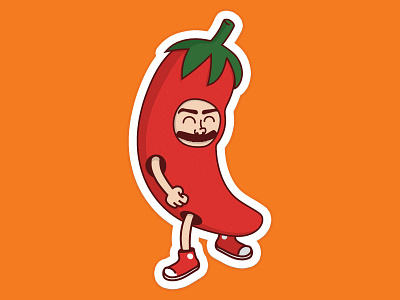 Vinny Pepper converse cute hey arnold hot sauce jalepeno pepper red shoes sticker stickermule vinny
