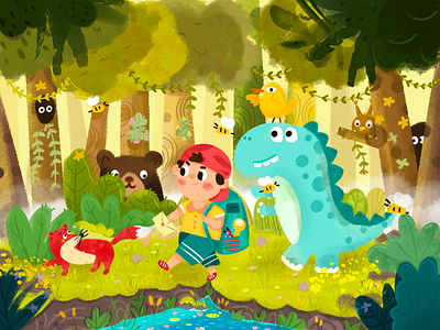森林冒险 Forest Adventure illustration kids picture book 插图