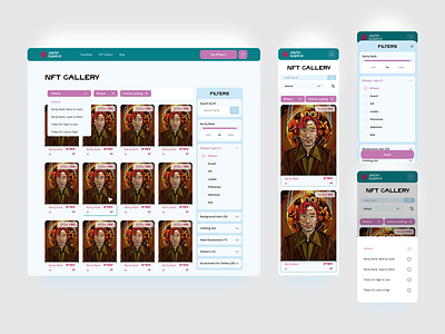 NFT Marketplace Gallery collection design figma figmadesign filtrs marketplace nft sort ui web