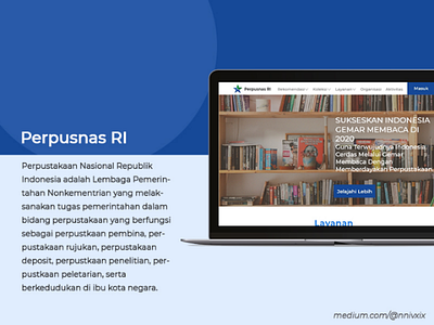 Perpusnas RI description design landing page mock up simple website