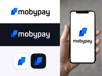 Mobypay Logo Design bank banking banking logo blue branding finance finance logo financial logo logo design m m letter m letter logo m logo pay payment