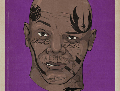 Samuel L Jackson adobe illustrator advertising illustration celebrity comedy design film illustration movie art tattoo