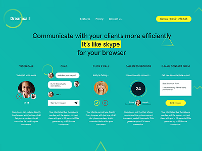 Dreamcall call communication message phone skype talk web webdesign