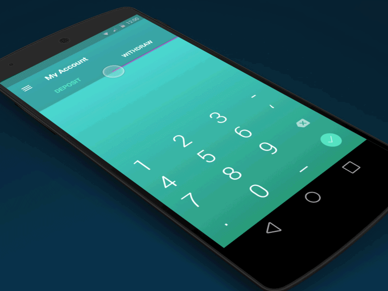 Withdraw / Deposit Calculator android calculator deposit material design principle purple sketch withdraw