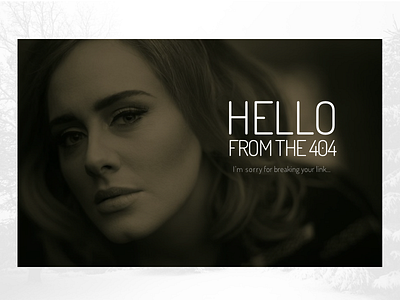 Hello from the 404 008 404 adele dailyui hello sketch