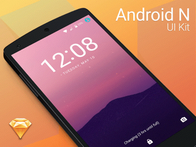 Android Nougat UI Kit for Sketch android app freebie google interface mobile sketch ui ui kit ux vector