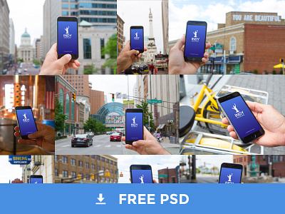 Photo Realistic iPhone Mockups in Indianapolis developertown download free freebie giveaway indianapolis iphone mobile mockups photoshop psd template
