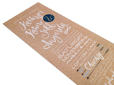 Handwritten Wedding Invite arrows chicago design hand drawn handwritten informal invitation invite modern script wedding