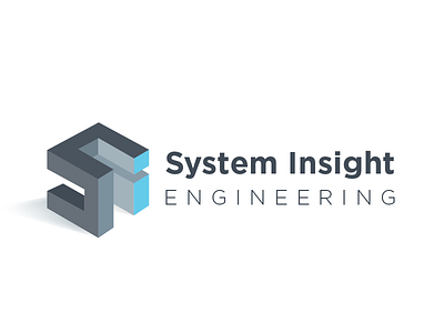 Logo treatment blue brand engineering gray insight logo technical