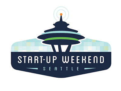 Start-Up Weekend Logo bitmap logo pixel seattle space needle start up tech technology