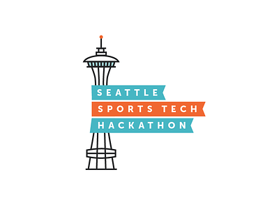 Seattle Hackathon Logo banner icon iconography logo seattle space needle sports washington