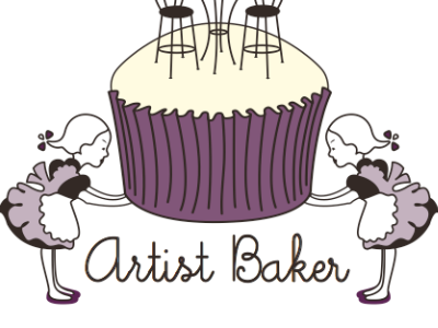 Bakery signage apron bakery brand cooking design dessert lavender logo purple sweet