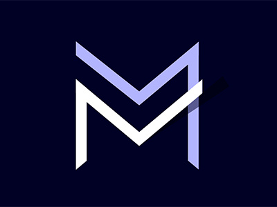 Monogram logo exploration angles letter m monogram navy shadow sharp symmetrical type logo
