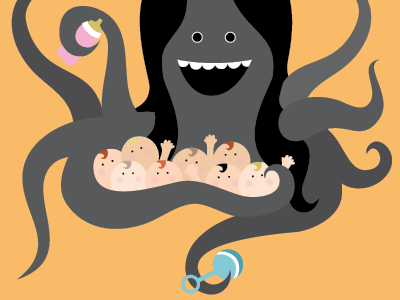 Octomom. babies children creature ocean octomom octopus