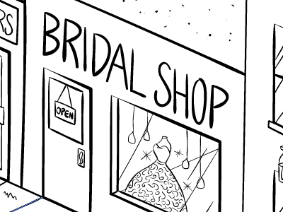 Client illustration cartoon comic drawing house illustration shop store waldo wedding