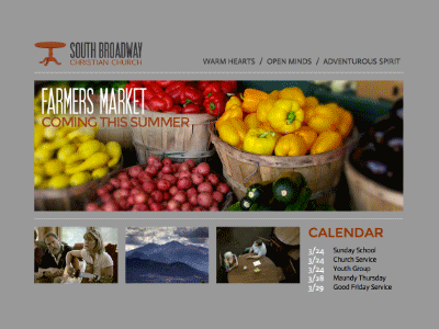 Website launch brand church farmers market logo redesign religion site table website