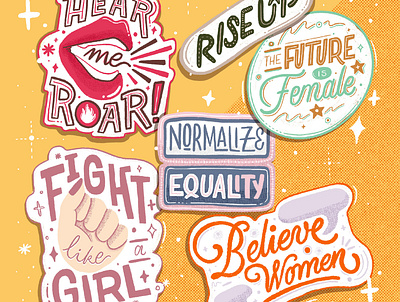 Sticker Pack in Celebration of Women's Day. equality feminism feminist feminist art illustration illustration art illustrator ipadproart procreate procreateapp shopsmall stickerpack stickers stickerset