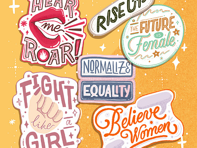 Sticker Pack in Celebration of Women's Day. equality feminism feminist feminist art illustration illustration art illustrator ipadproart procreate procreateapp shopsmall stickerpack stickers stickerset